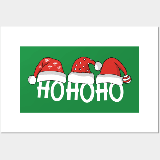 Ho Ho Ho Christmas Santa Hats Posters and Art